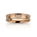 R045 - 14kt rosé gouden ring bezet met 3 kleine diamantjes