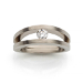 043 - 14kt wit gouden verlovingsring bezet met een briljant geslepen diamant.